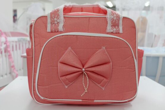 Чанта за количка Миси Lux; цвят: праскова с панделка