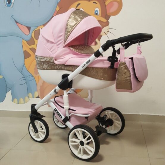 Бебешка количка Лексус 2в1; цвят: розов/златен