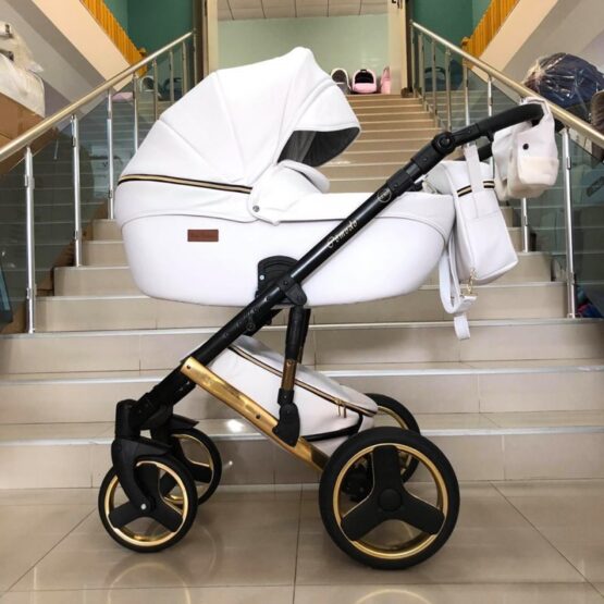 Бебешка количка Comodo Gold 3в1; цвят: бял