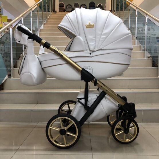 Бебешка количка Versay gold king 3в1; цвят: бял/злато