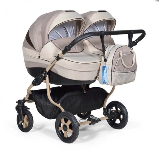 Бебешка количка за близнаци Indigo Duo; цвят/крем/бежов