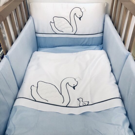 Спален комплект Лебед ; цвят: син