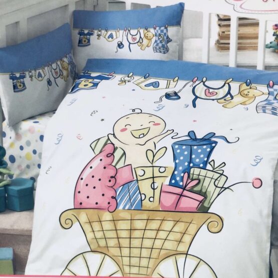 Комплект чаршафи 4 части; цвят: бебе в количка