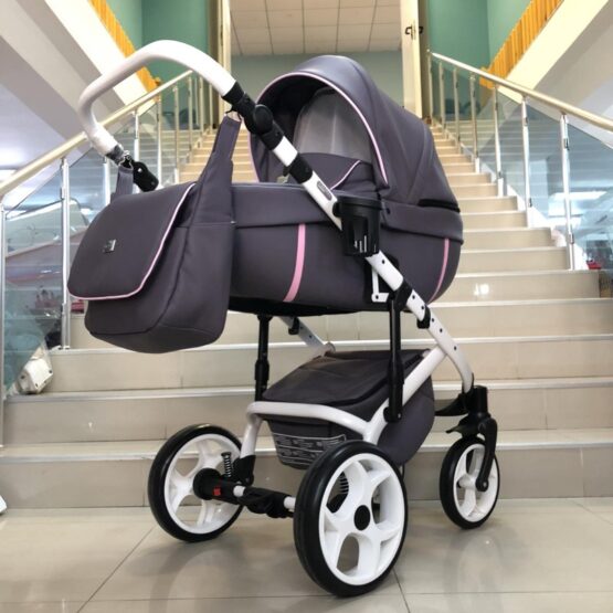 Бебешка количка Kuga 3в1: цвят: лилав/розов