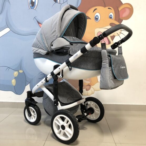 Бебешка количка Cayman 3в1: цвят: сив/син кант