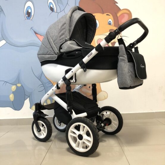 Бебешка количка Cayman 3в1: цвят: сив/черен