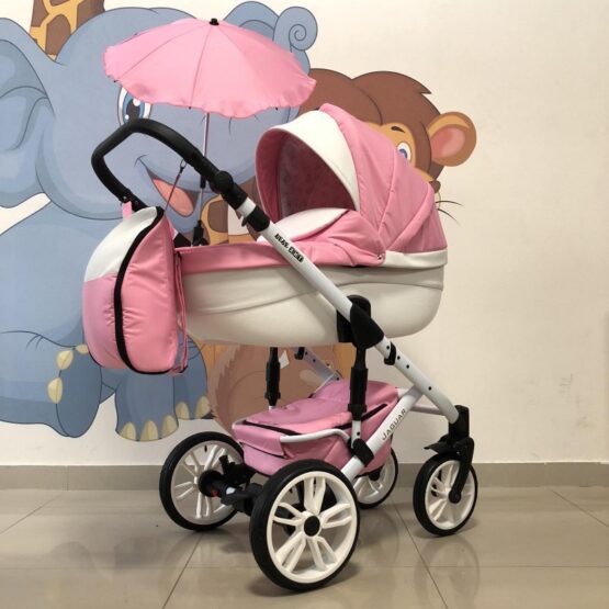 Бебешка количка Jaguar 2в1 +чадър: цвят: розов