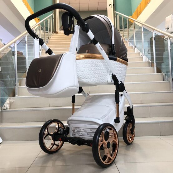 Бебешка количка Xsara 2в1: цвят: бял/капучино/медна рамка