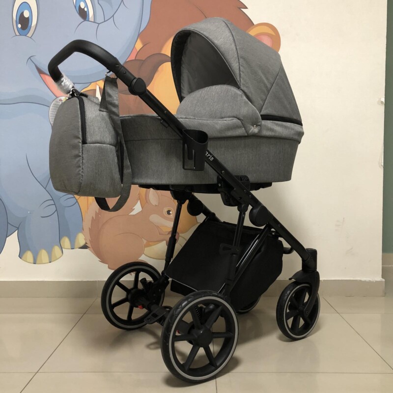Бебешка количка Solaris 3в1: цвят: сив