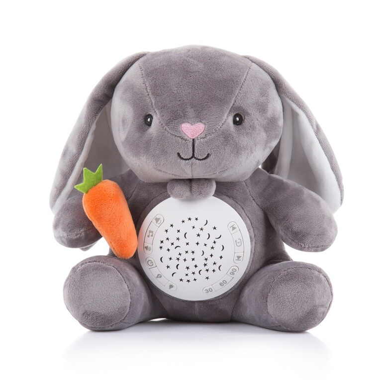 Плюшена играчка с прожектор и успокояваща музика „Зайче“