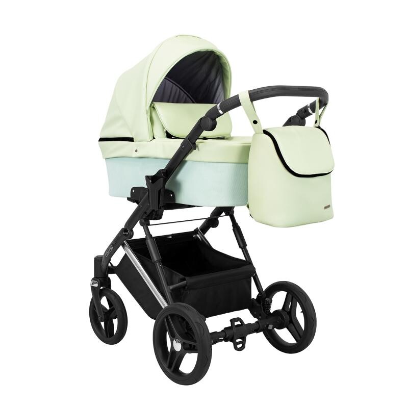 Бебешка количка Lazzio 3в1; цвят: мента/сребърна